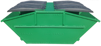 Бункер ЕВРО 8 м3 с металлической крышей и пластиковыми люками