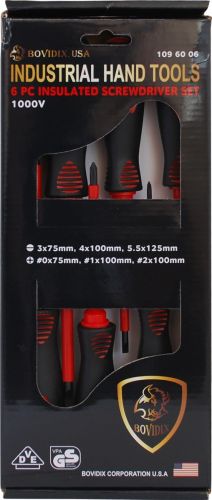 Набор отверток изолированных, 6 штук в наборе