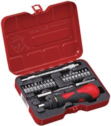 Реверсивная отвертка с набором бит, 24 предмета