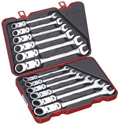 Набор универсальных ключей с двойным карданом и трещоткой, 12 предметов, метрический