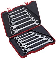 Набор универсальных ключей с  карданом и трещоткой, 12 предметов, метрический