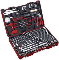 1/4", 1/2" Набор торцевых головок и ручного инструмента, дюймовы, 119 предметов