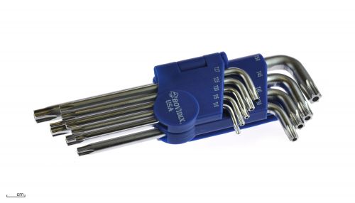 Набор ключей шестигранных, Стандартный, Звезда,Хром, 9 штук