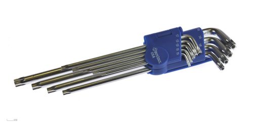 Набор ключей шестигранных, Удлиненный, Звезда,Хром, 9 штук